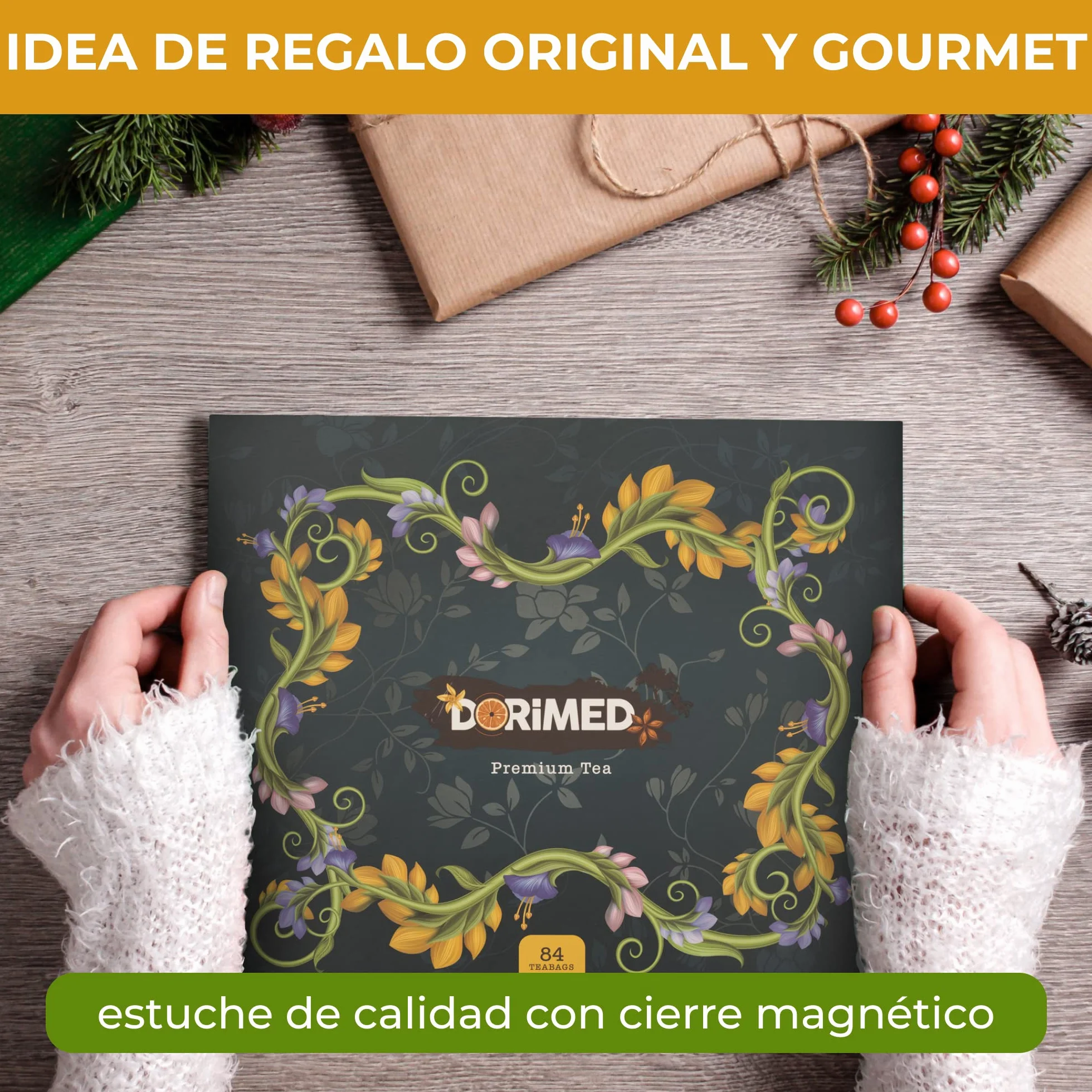 Caja de Degustación de Tés – Variedad de 12 Tés e Infusiones Aromatizadas (84 bolsas individuales) – Té Negro/Blanco/Verde/Matcha/Earl Grey/Oolong/Pu-Erh – Caja de Regalo - Tisanas
