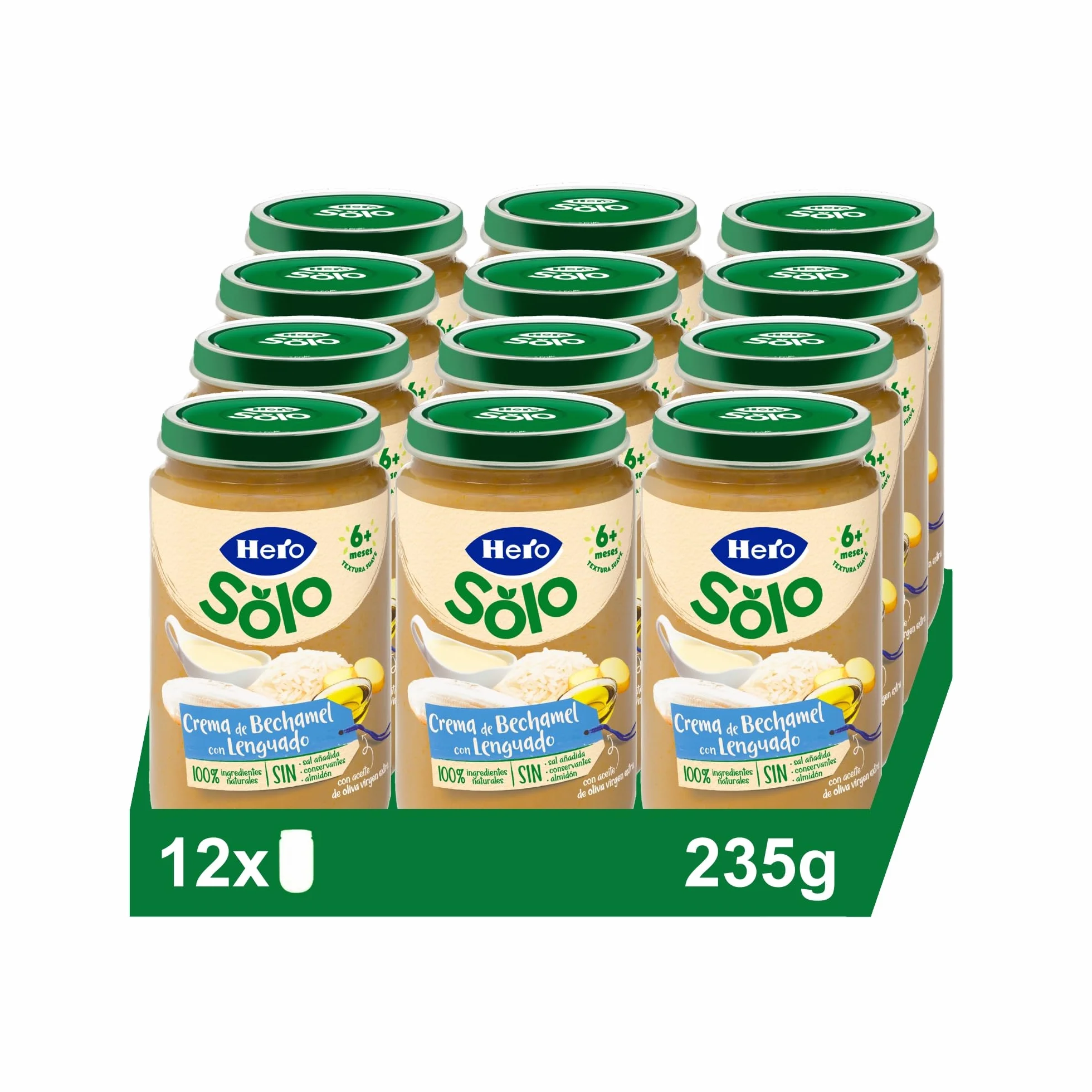 Hero Baby Tarrito Infantil Lenguado Crema Bechamel 235g Paquete 12