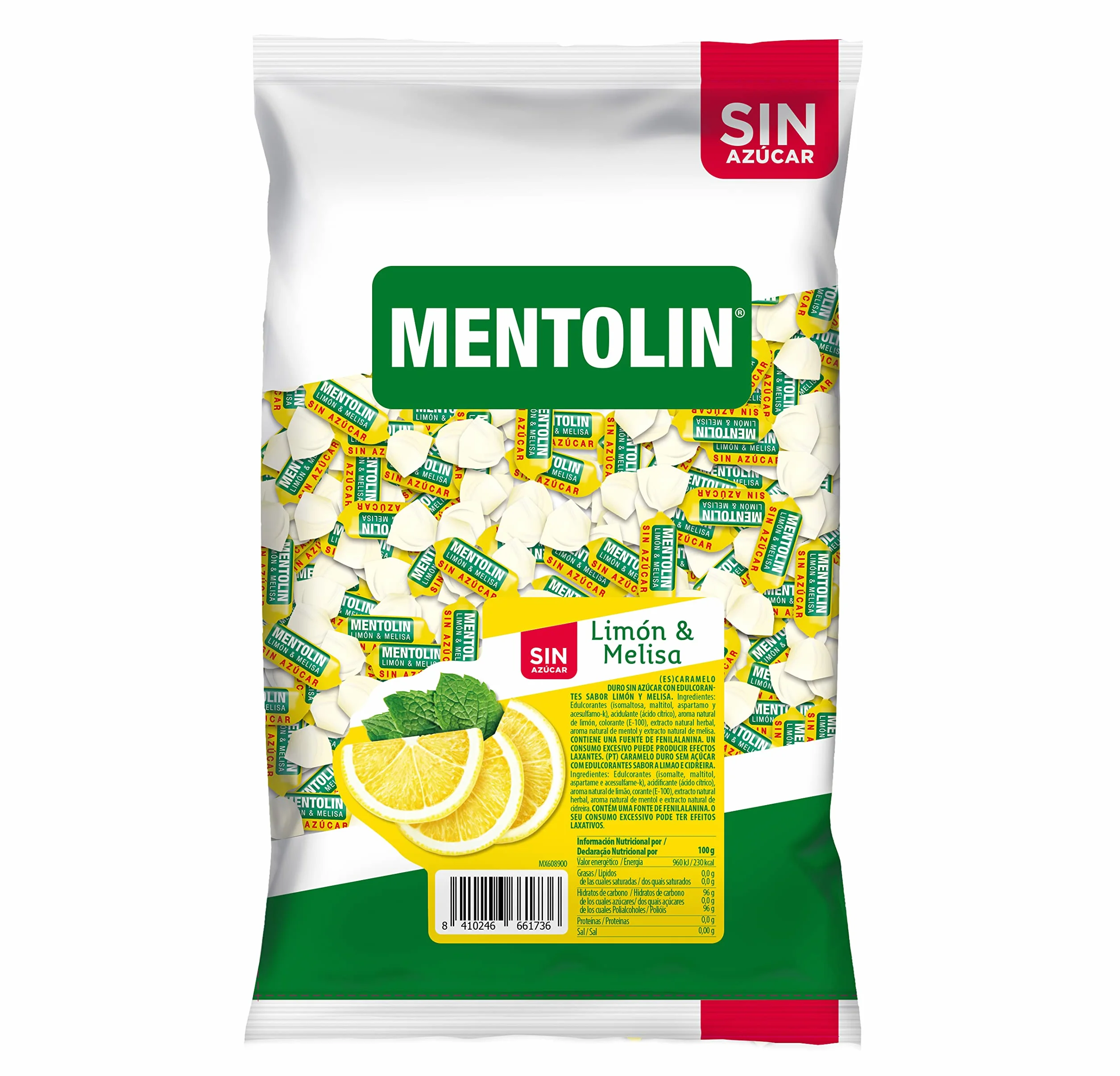 Mentolín Limón & Melisa Caramelo Balsámico sin Azúcar - 1000 gr