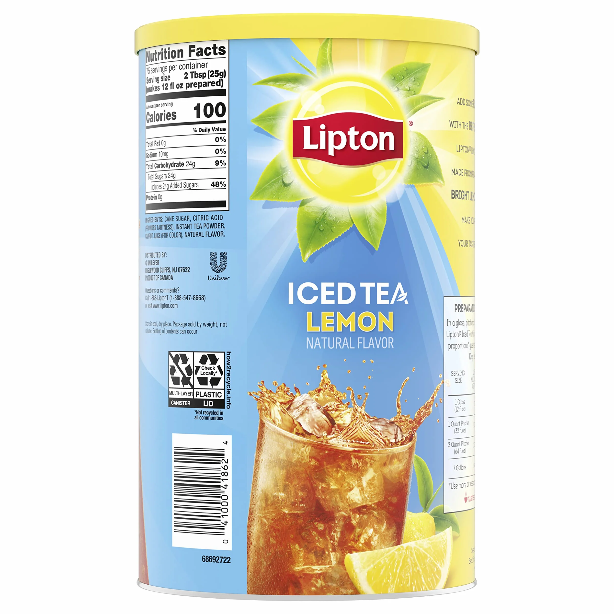 Lipton Té helado - Limón natural - 28 litros