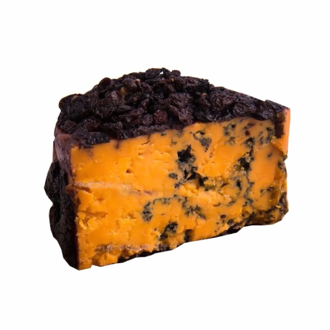 Queso Shropshire en el Puerto y Uvas de Corinto gr.500 SV - Sazonado - Producción artesanal láctea - Seleccionado por El Salchero 1978