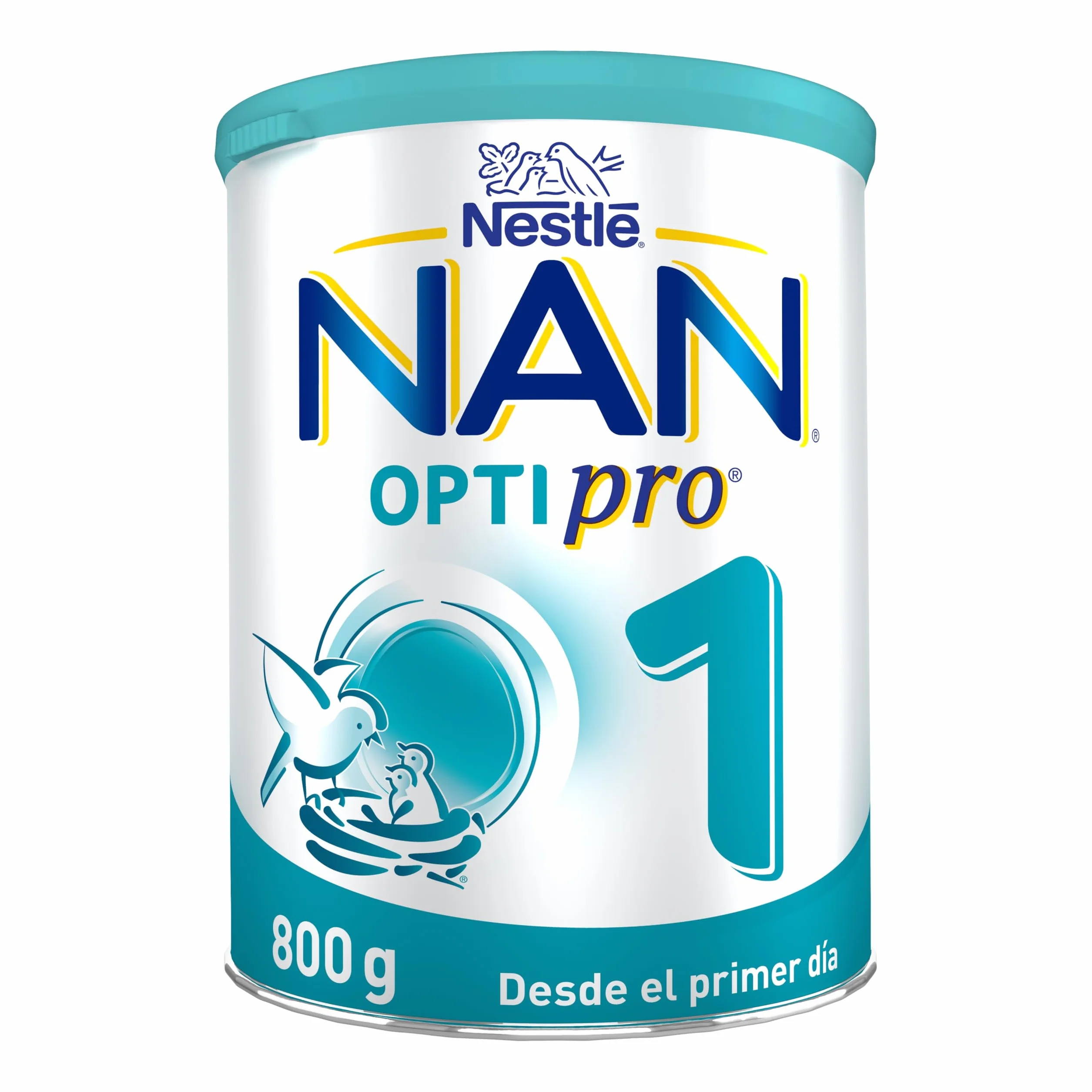 Nestlé NAN OPTIPRO 1 Leche para lactantes, leche de formula desde el primer día, Leche en Polvo, bote de 800g