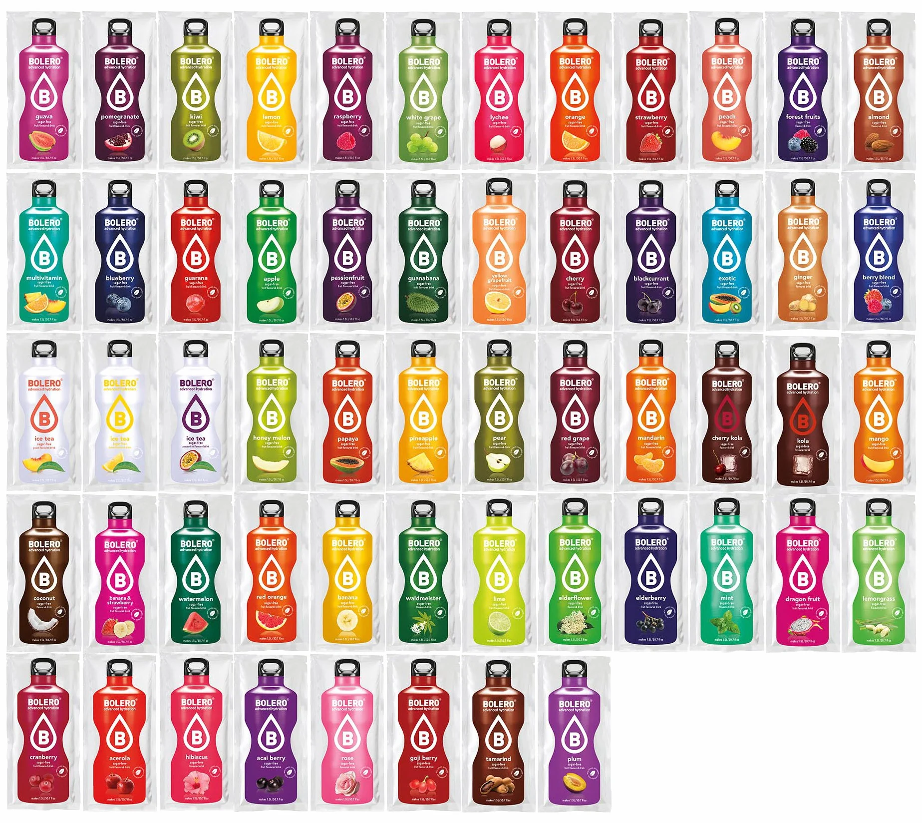 Bolero Drinks - Paquete de aprendizaje (Mezcla de frutas, en crema, 56 variedades, 501 g, para 84 litros de bebidas)
