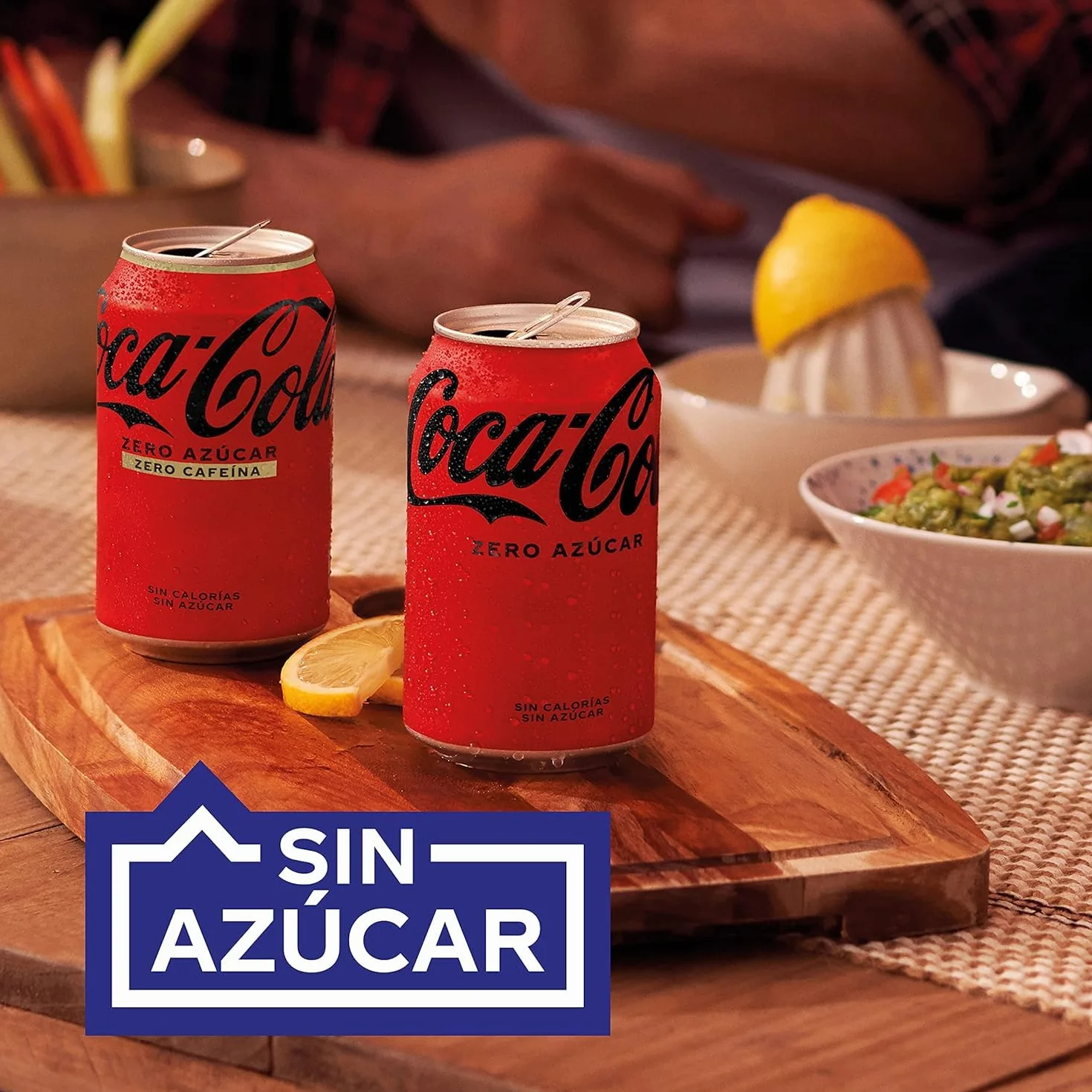 Coca-Cola Zero Azúcar Zero Cafeína Refresco de Cola sin Azúcar Bajo en Calorías Pack 24 Latas 330 ml