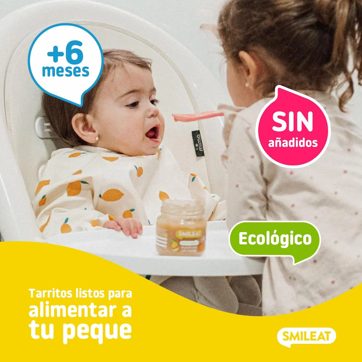 Smileat Tarritos Ecológicos Multifrutas con Mango para Bebés 4 Meses 12x130g