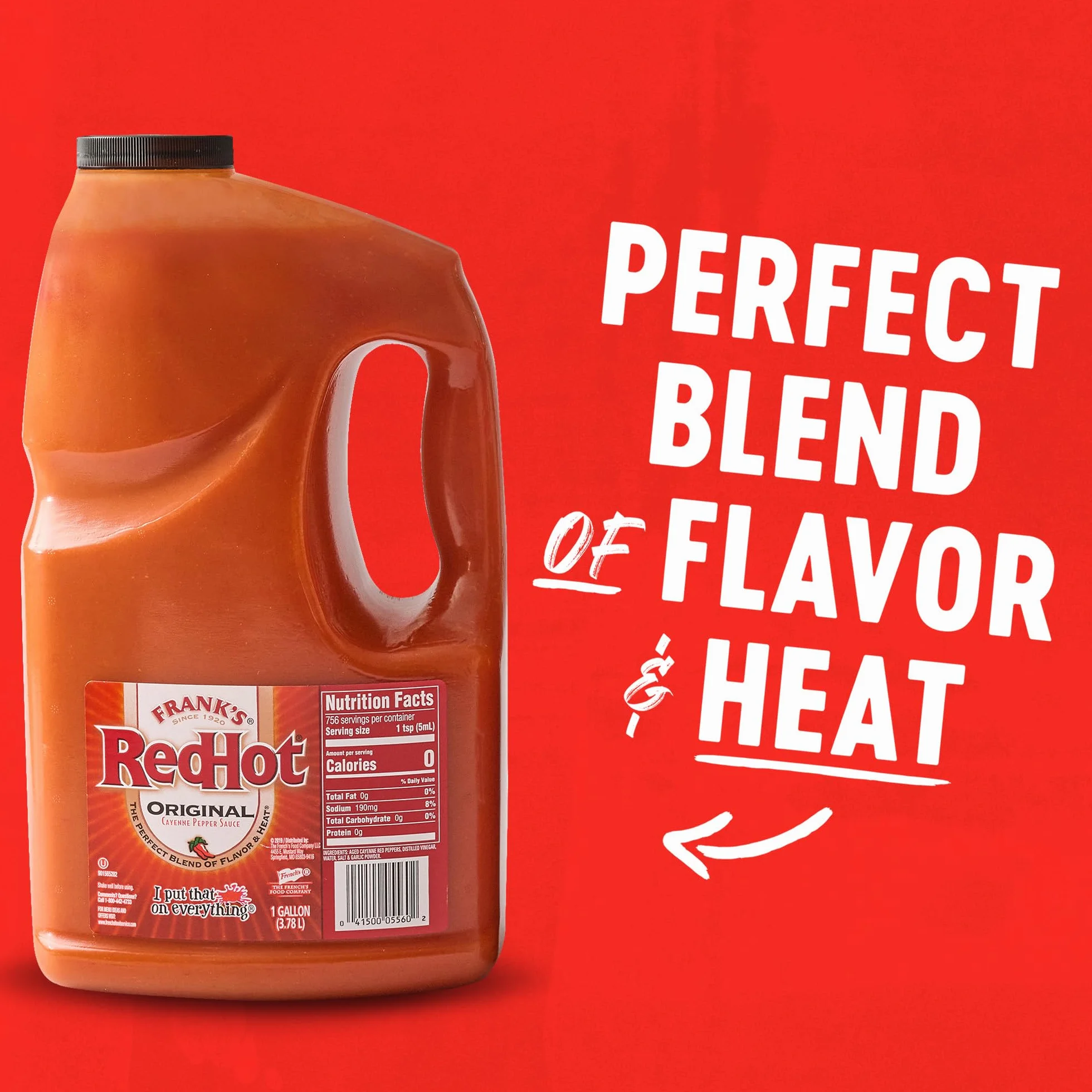 Frank's RedHot Salsa de Pimientas de Cayena Envejecidas Picante, 3,78 L