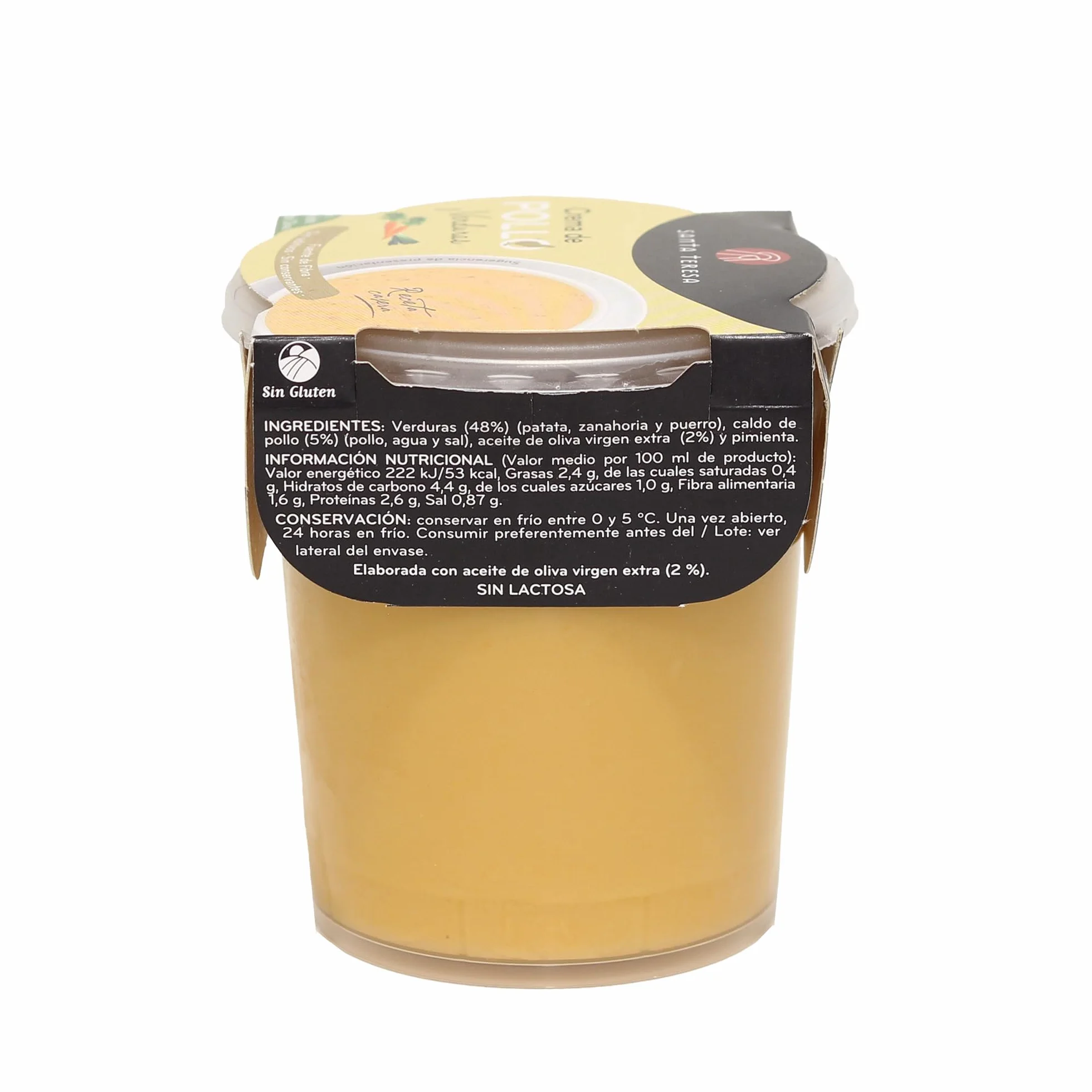 Santa Teresa - Pack de 6 Cremas de Pollo y Verduras - Elaboradas Con Ingredientes Naturales, Sin Conservantes Ni Aditivos - Envase Apto Para Microondas. 3.600ml