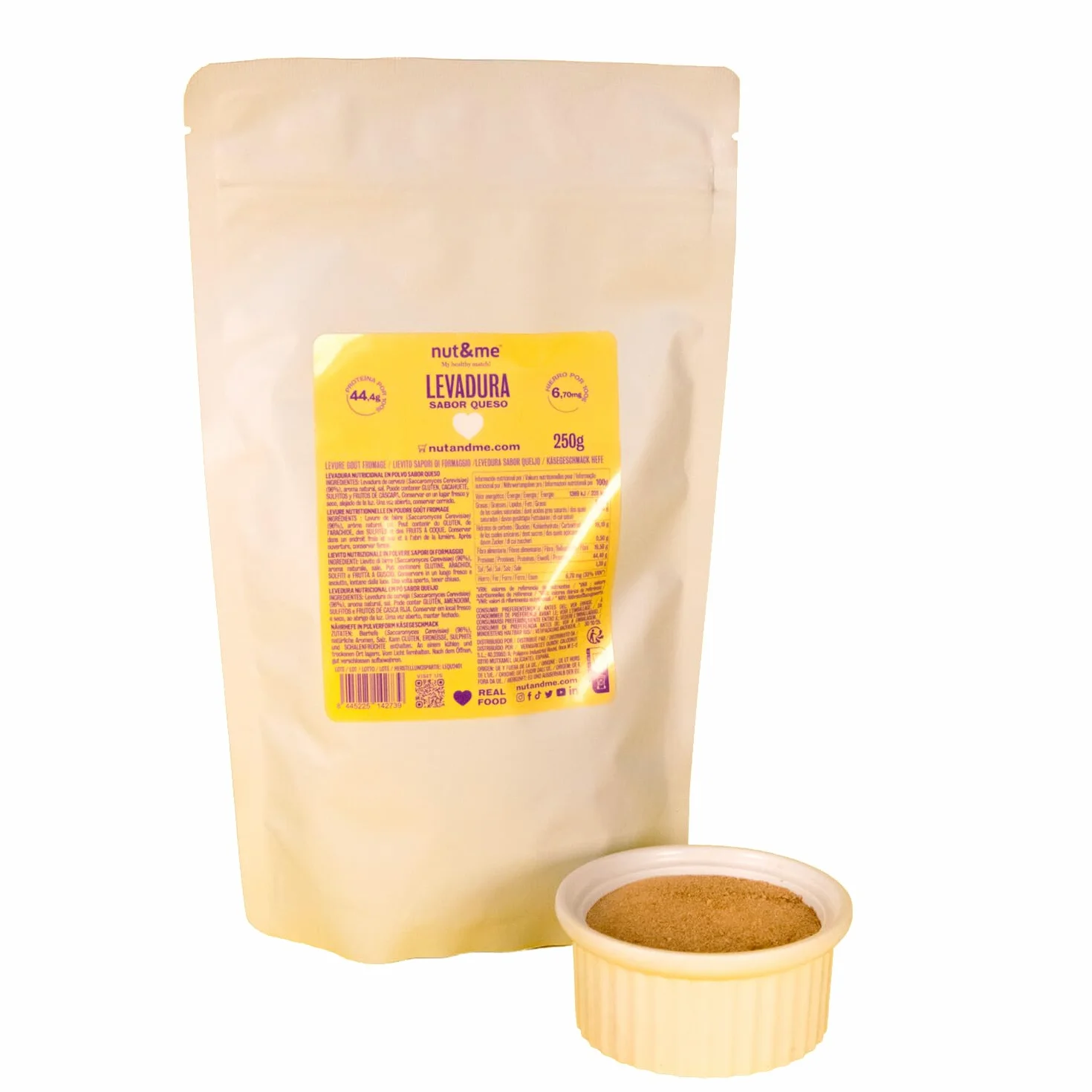 Levadura Nutricional Sabor Queso 750 gr nut&me | Levadura en Polvo | Alto en proteínas | Vegano | Low carb