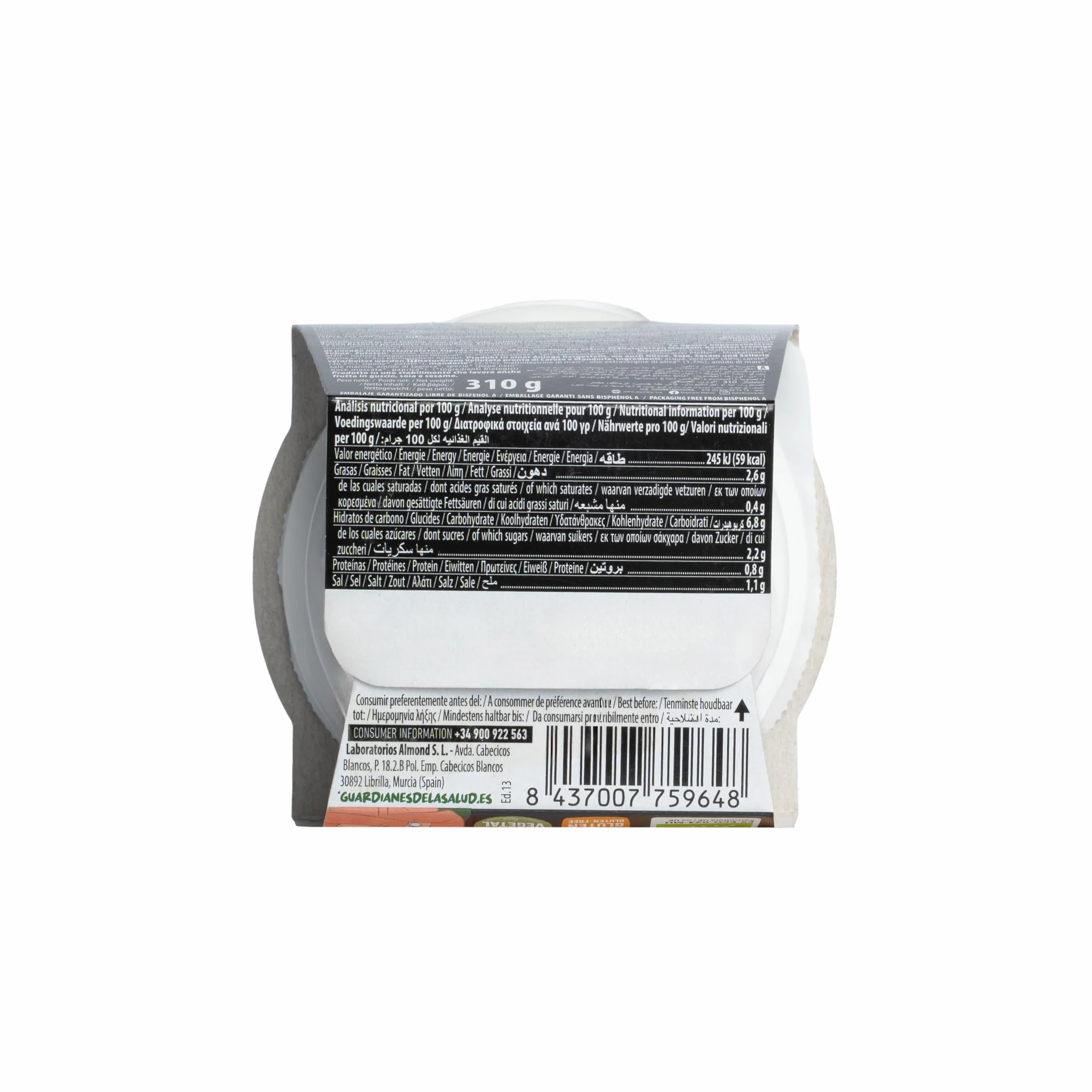 NaturGreen Crema Zanahoria con almendras Pack 6 unidades