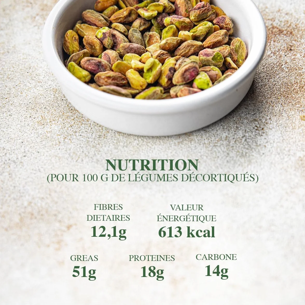 PISTAMED - Pistachos Pelados Tostados Artesanalmente sin Sal - Alto Contenido en Fibra - Apto Veganos y Sin Gluten - Bolsa 500 g con Cierre Zip - Origen España - Para Repostería y Hostelería