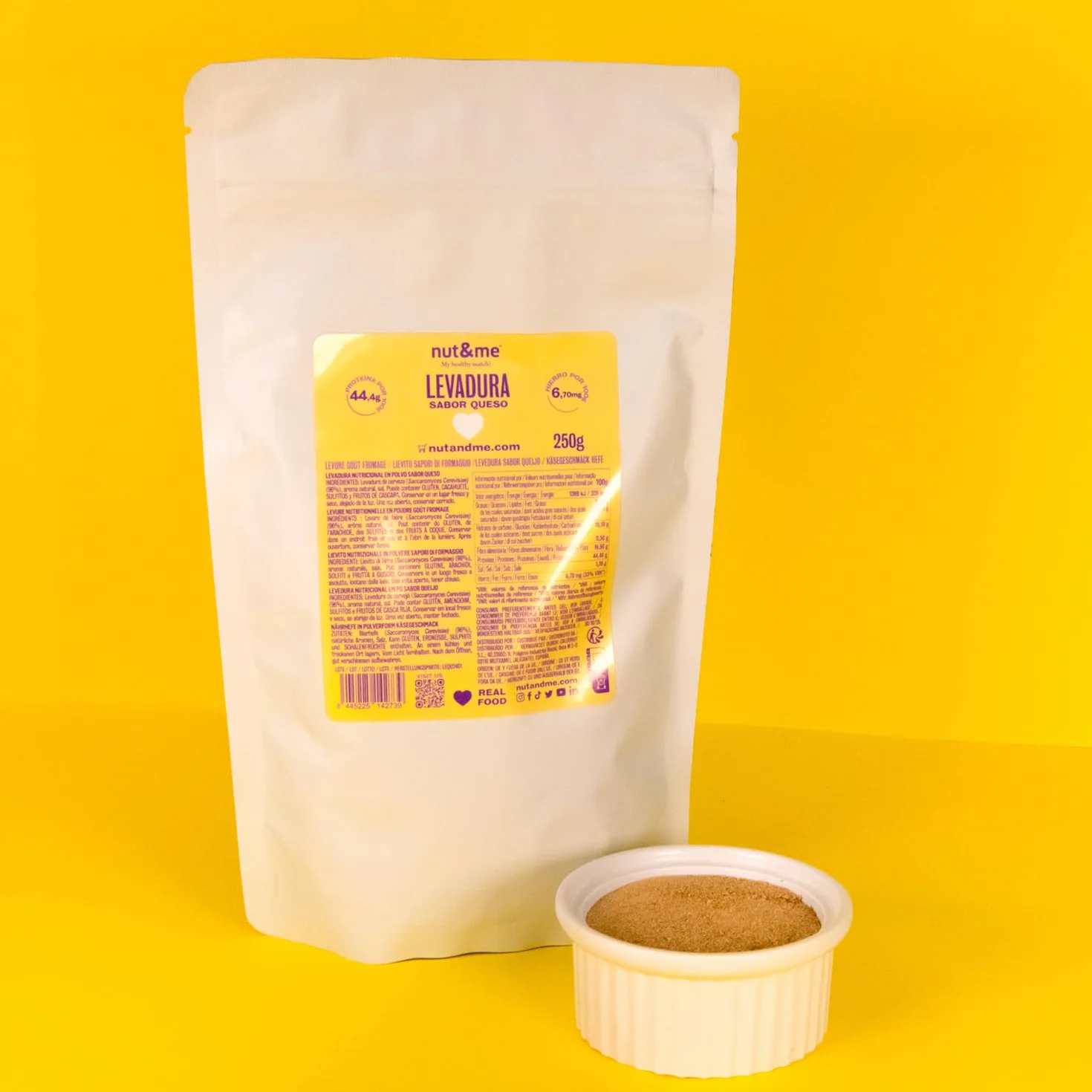 Levadura Nutricional Sabor Queso 750 gr nut&me | Levadura en Polvo | Alto en proteínas | Vegano | Low carb