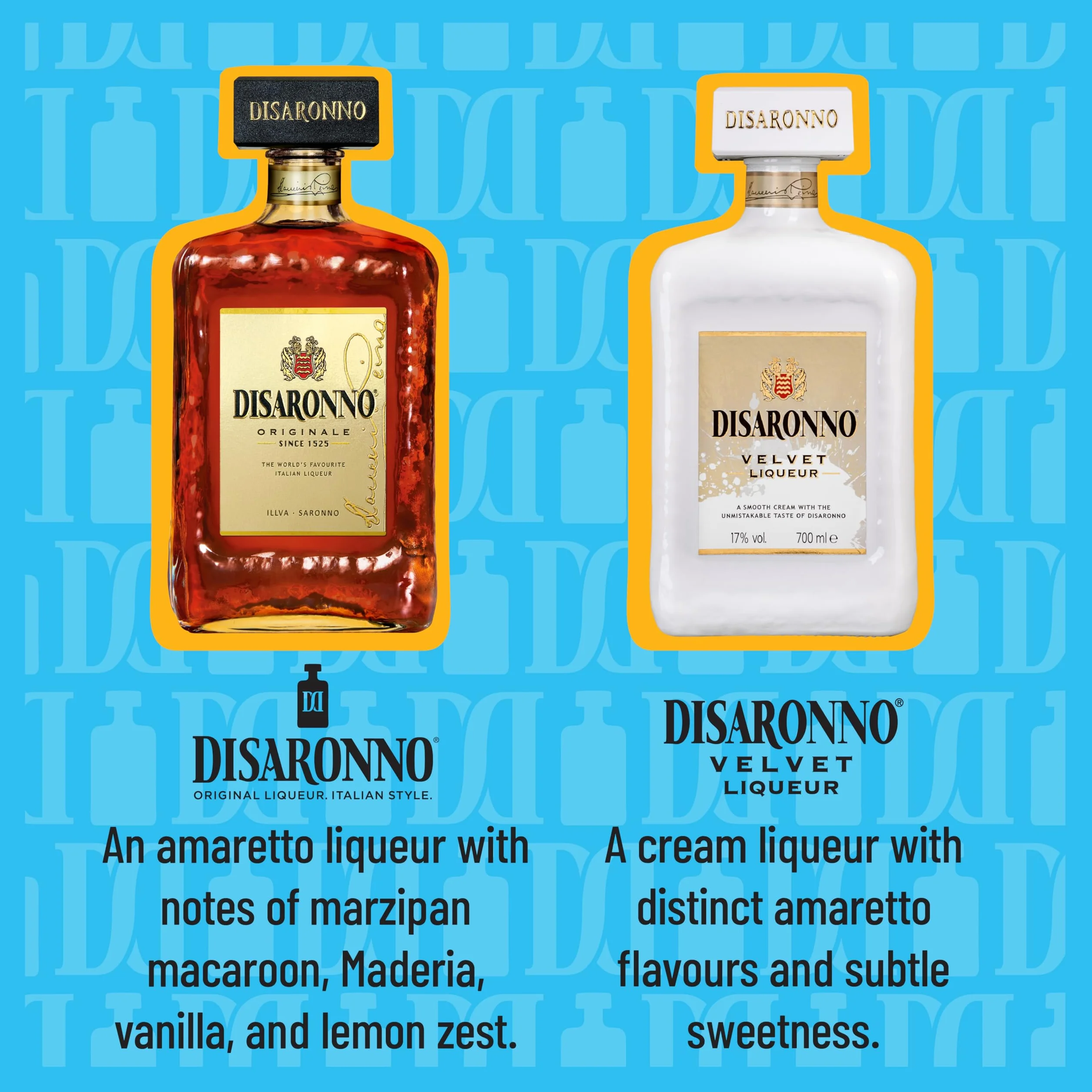 Disaronno Licor italiano Amaretto - licor elaborado a base de almendrina - 1 botella de 1L
