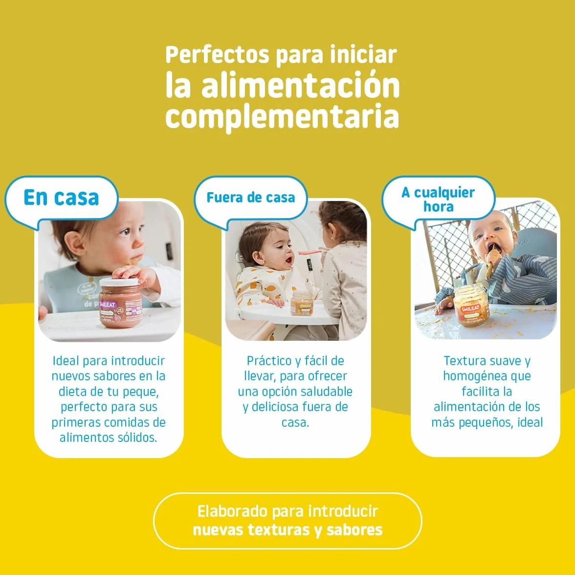 Smileat Tarritos Ecológicos Multifrutas con Mango para Bebés 4 Meses 12x130g