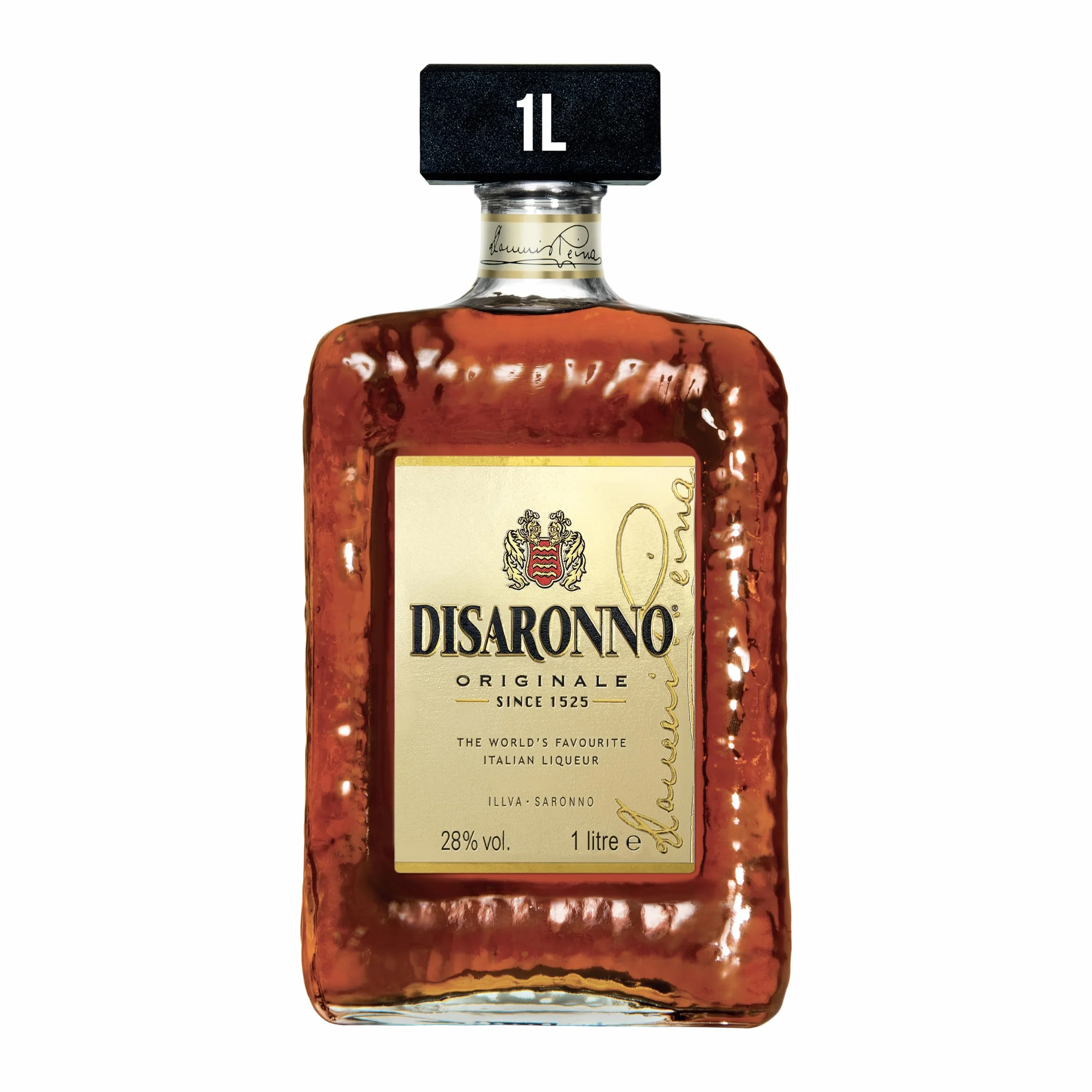 Disaronno Licor italiano Amaretto - licor elaborado a base de almendrina - 1 botella de 1L