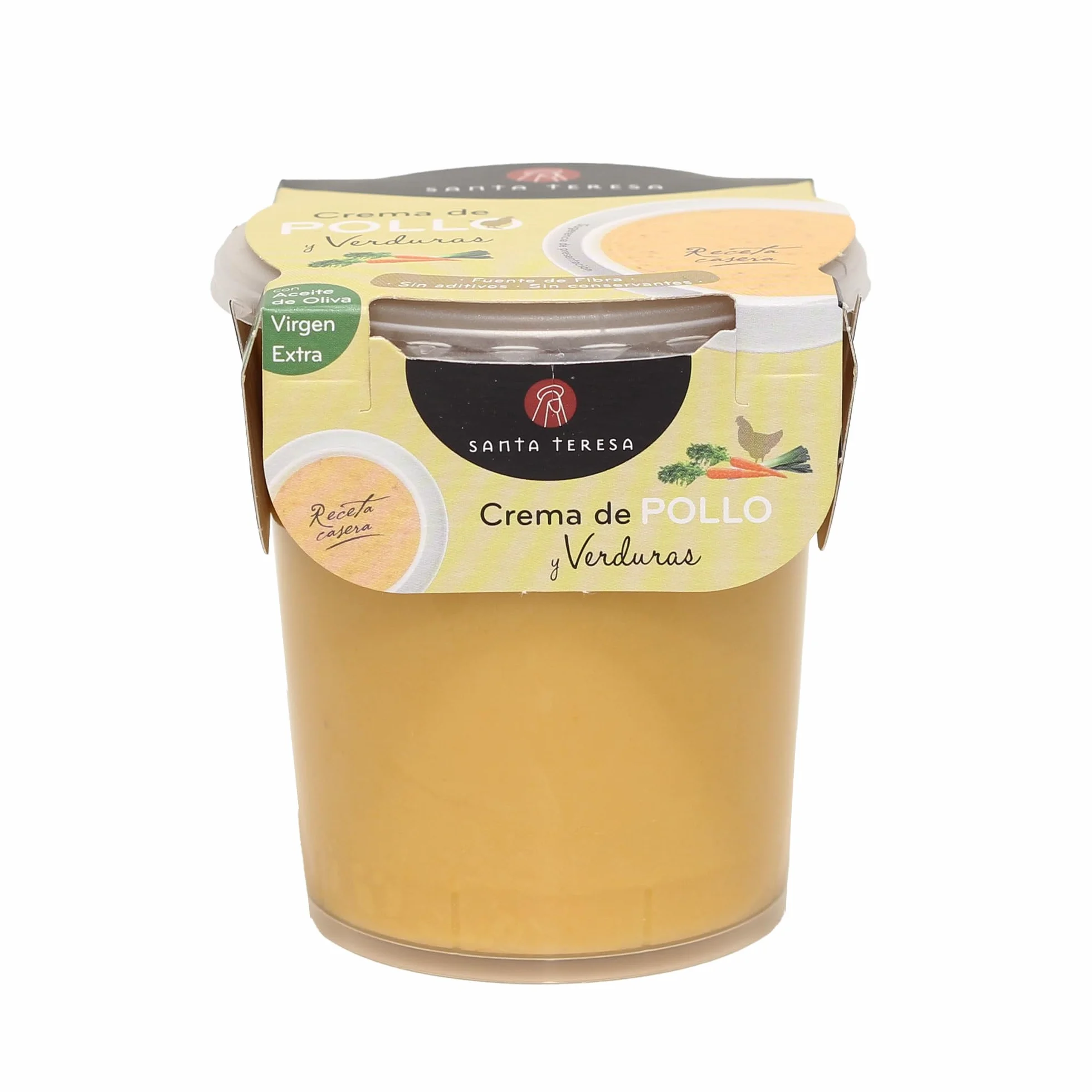 Santa Teresa - Pack de 6 Cremas de Pollo y Verduras - Elaboradas Con Ingredientes Naturales, Sin Conservantes Ni Aditivos - Envase Apto Para Microondas. 3.600ml
